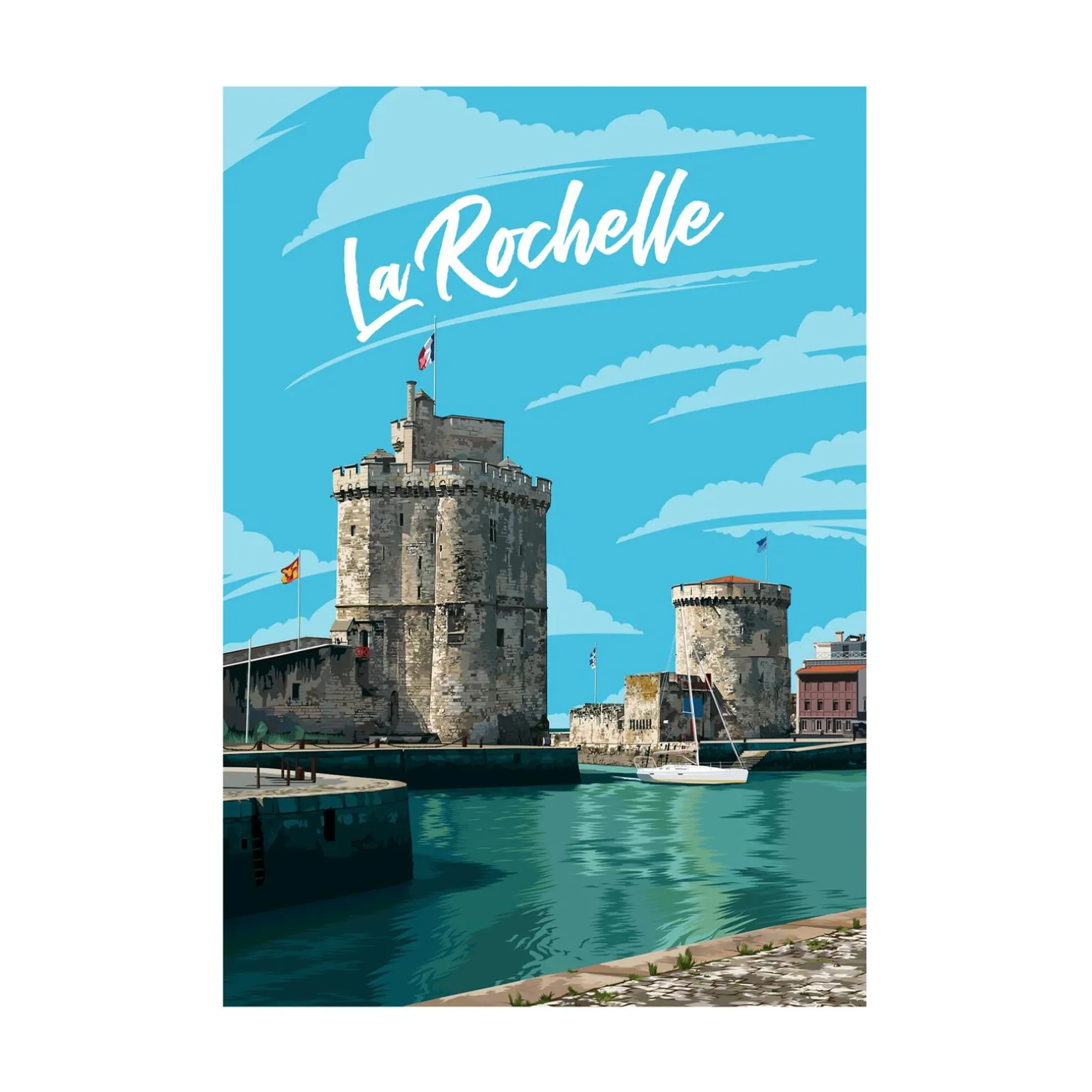PRINTYMANIA Affiche LA ROCHELLE 30 x 40 cm - 4MURS