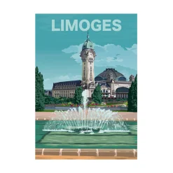 PRINTYMANIA Affiche LIMOGES 30 x 40 cm - 4MURS