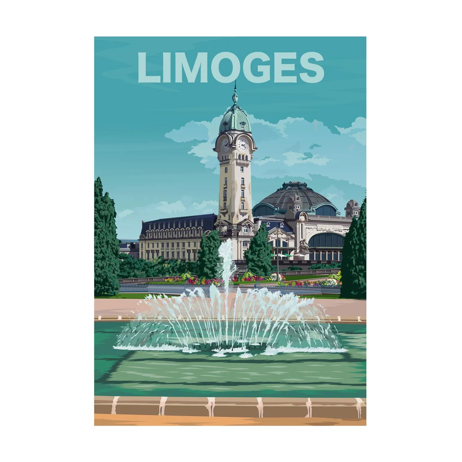 PRINTYMANIA Affiche LIMOGES 30 x 40 cm - 4MURS
