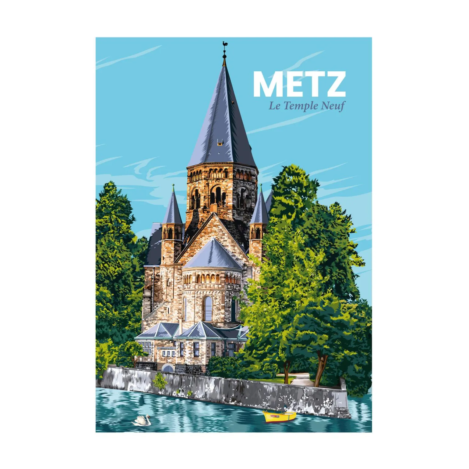 PRINTYMANIA Affiche METZ LE TEMPLE NEUF 30 x 40 cm - 4MURS
