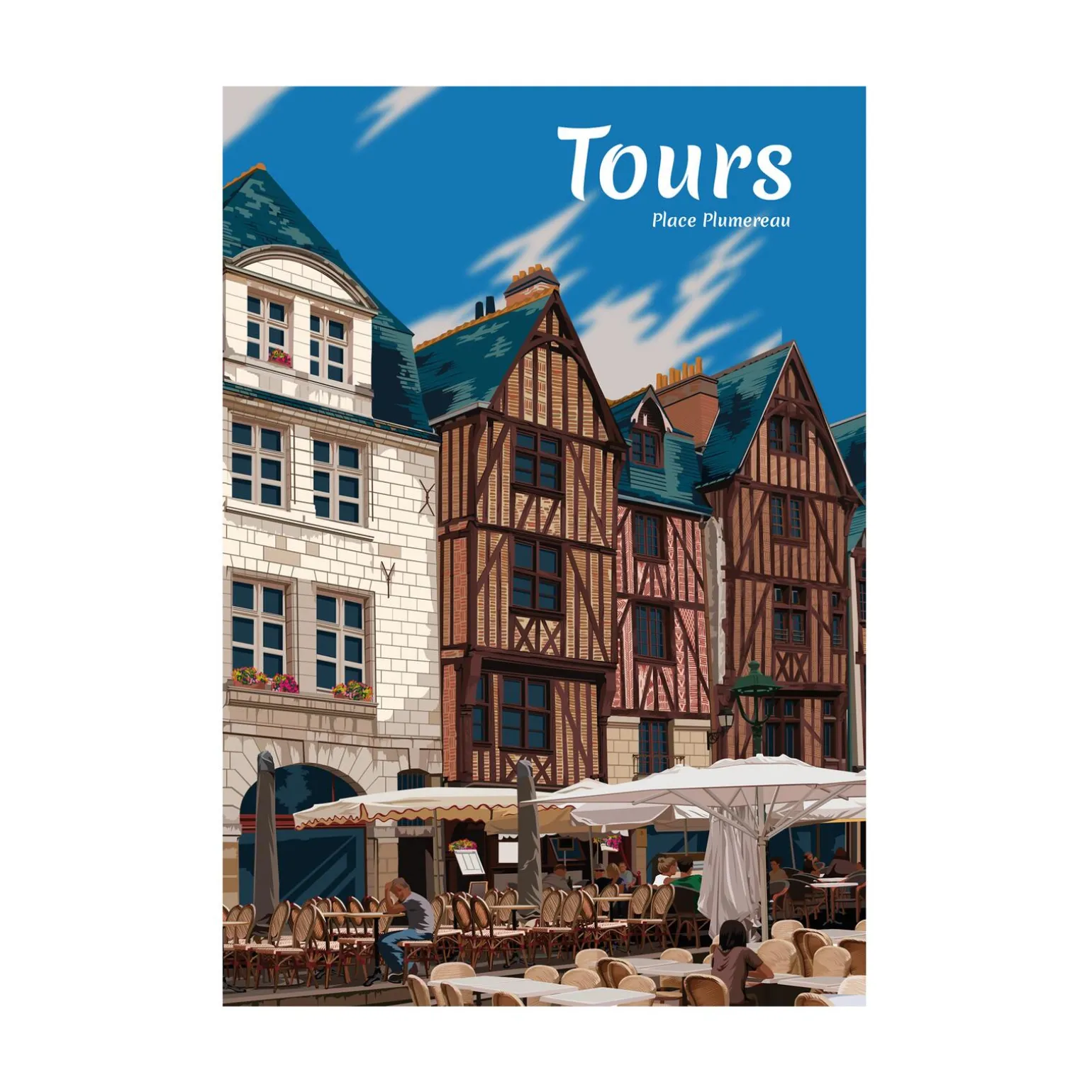 PRINTYMANIA Affiche TOURS 30 x 40 cm - 4MURS