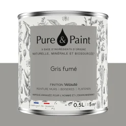 Pure and Paint Peinture Peinture gris fumé 0,5 L - 4MURS