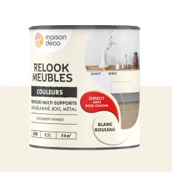 Relook meubles couleurs Peinture RELOOK MEUBLES Peinture blanc bouleau Satiné 0,5 L