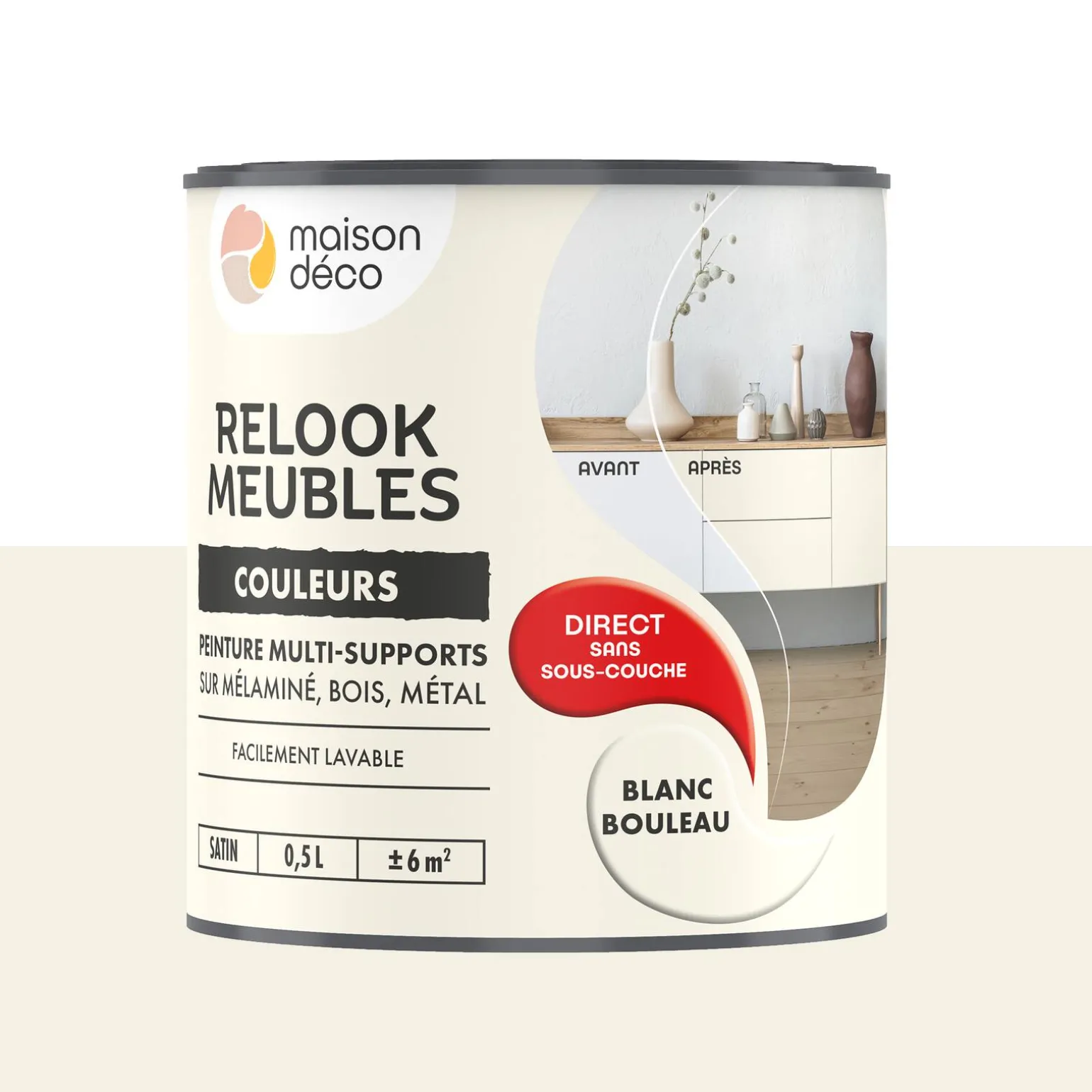 Relook meubles couleurs Peinture RELOOK MEUBLES Peinture blanc bouleau Satiné 0,5 L