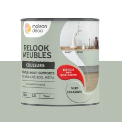 Relook meubles couleurs Peinture RELOOK MEUBLES Peinture vert céladon Satiné 0,5 L