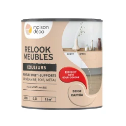 Relook meubles couleurs Peinture RELOOK MEUBLES Peinture beige raphia Satiné 0,5 L