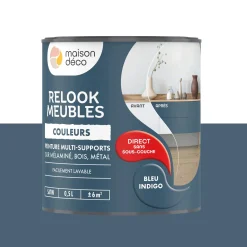 Relook meubles couleurs Peinture RELOOK MEUBLES Peinture bleu indigo Satiné 0,5 L