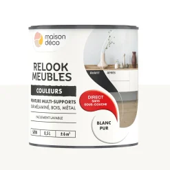 Relook meubles couleurs Peinture RELOOK MEUBLES Peinture blanc Satiné 0,5 L