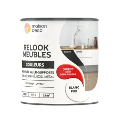 Relook meubles couleurs Peinture RELOOK MEUBLES Peinture blanc Satiné 0,5 L
