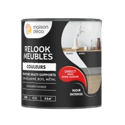 Relook meubles couleurs Peinture RELOOK MEUBLES Peinture noir intense Satiné 0,5 L