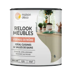 Relook meubles couleurs Peinture RELOOK MEUBLES VERNIS EXTREME Peinture incolore Brillant 0,5 L