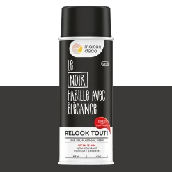 Relook tout aérosol Peinture Bombe de peinture noir Satiné 0,4 L