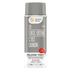 Relook tout aérosol Peinture Bombe de peinture gris béton Satiné 0,4 L