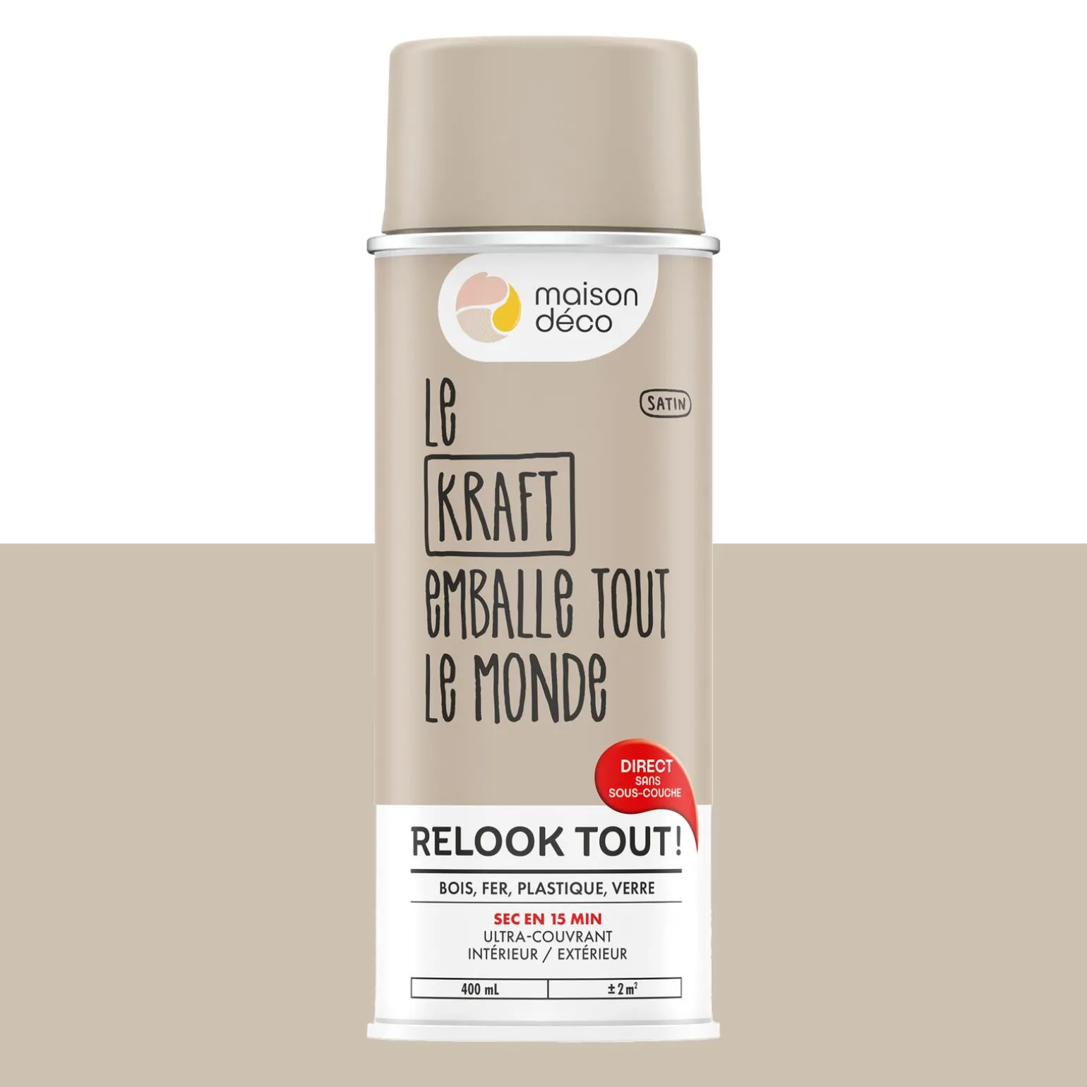 Relook tout aérosol Peinture Bombe de peinture kraft Satiné 0,4 L