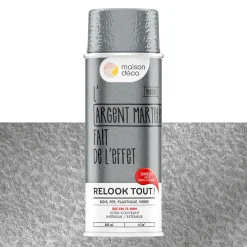 Relook tout aérosol Peinture Bombe de peinture argent martelé Brillant 0,4 L
