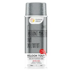 Relook tout aérosol Peinture Bombe de peinture argent martelé Brillant 0,4 L