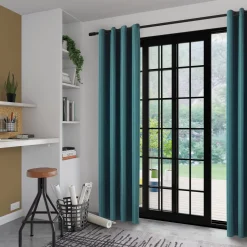 Rideau AMSTERDAM coloris bleu paon 140 x 240 cm - 4MURS