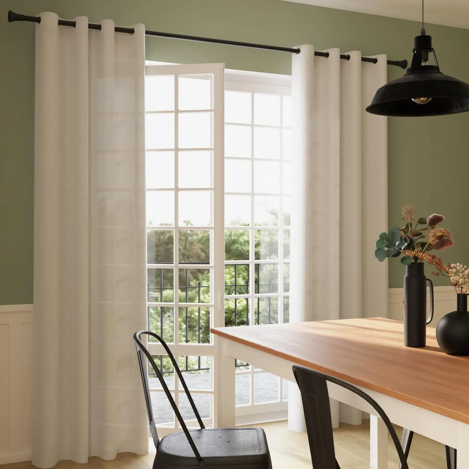 Rideau CALADE coloris blanc 135 x 240 cm - 4MURS
