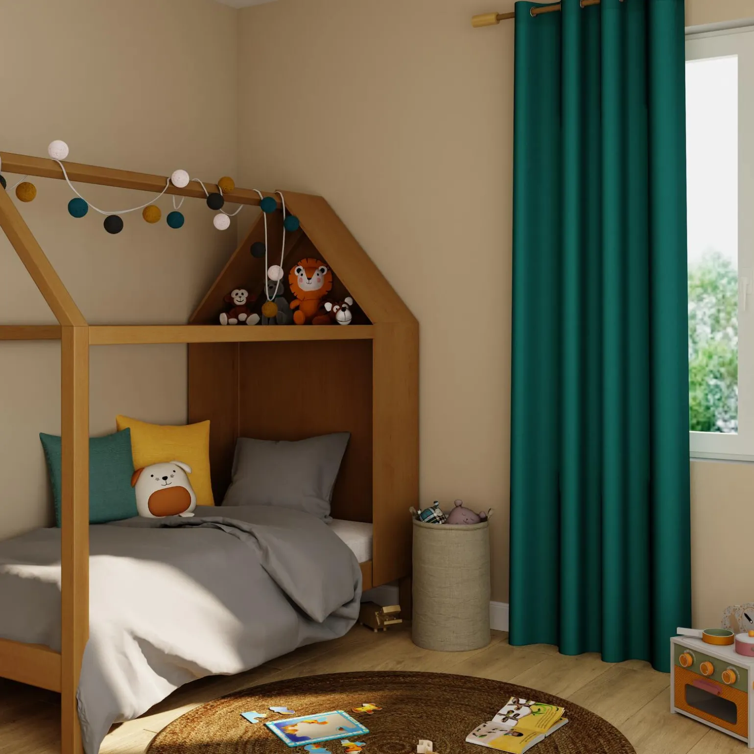 Rideau COTOON coloris canard 140 x 240 cm - 4MURS