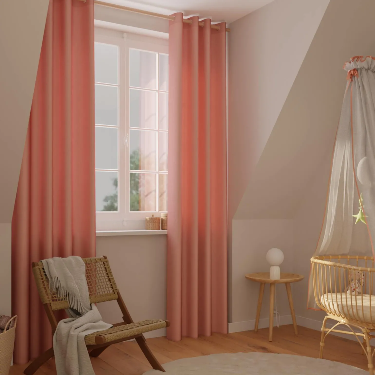 Rideau COTOON coloris rose blush 140 x 240 cm - 4MURS