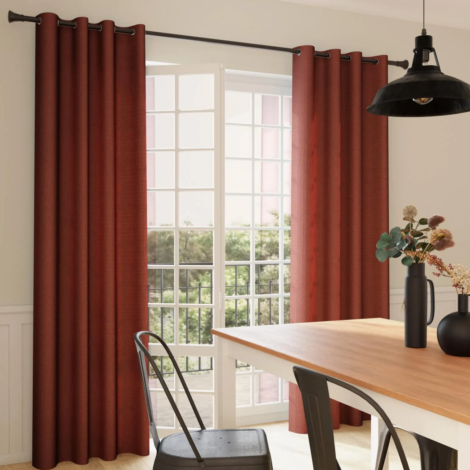 Rideau DAVILIEN coloris cognac 140 x 260 cm - 4MURS