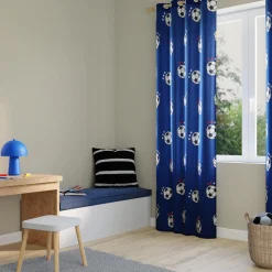 Rideau FOOT FAN coloris bleu 140 x 250 cm - 4MURS