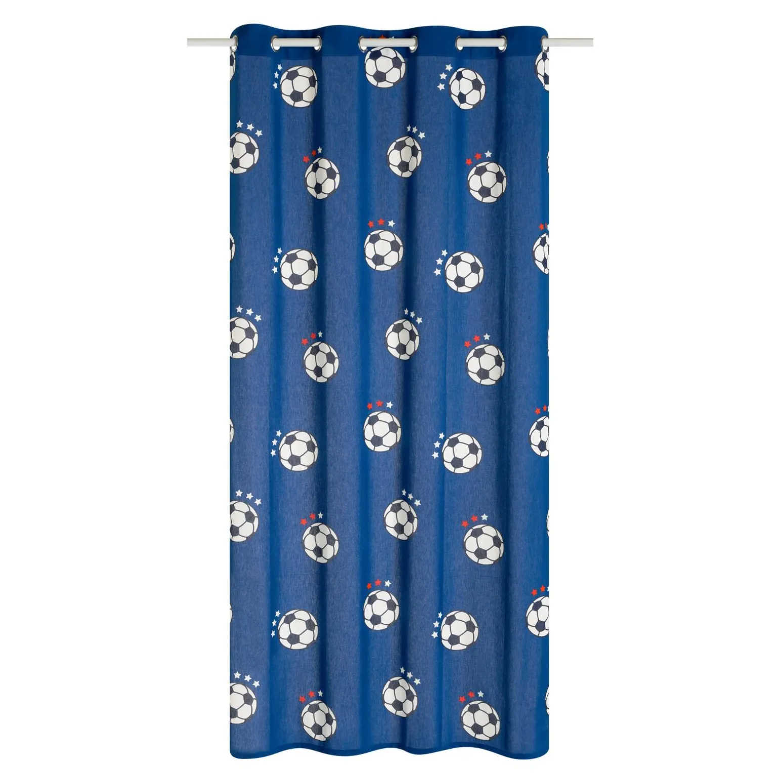 Rideau FOOT FAN coloris bleu 140 x 250 cm - 4MURS