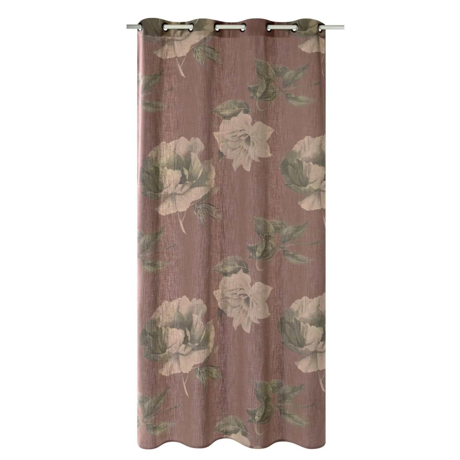 Rideau Lin FLORALIA coloris terracotta 140 x 260 cm - 4MURS