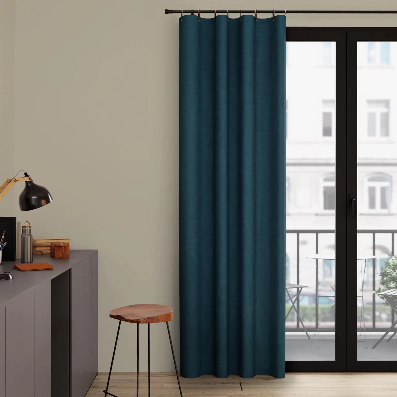 Rideau MOODY coloris bleu mineral 140 x 260 cm - 4MURS