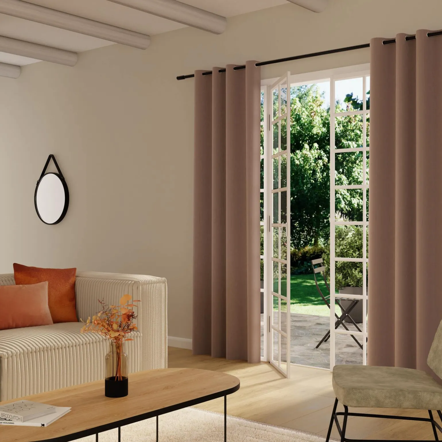 Rideau MYNDOS coloris perle 140 x 260 cm - 4MURS