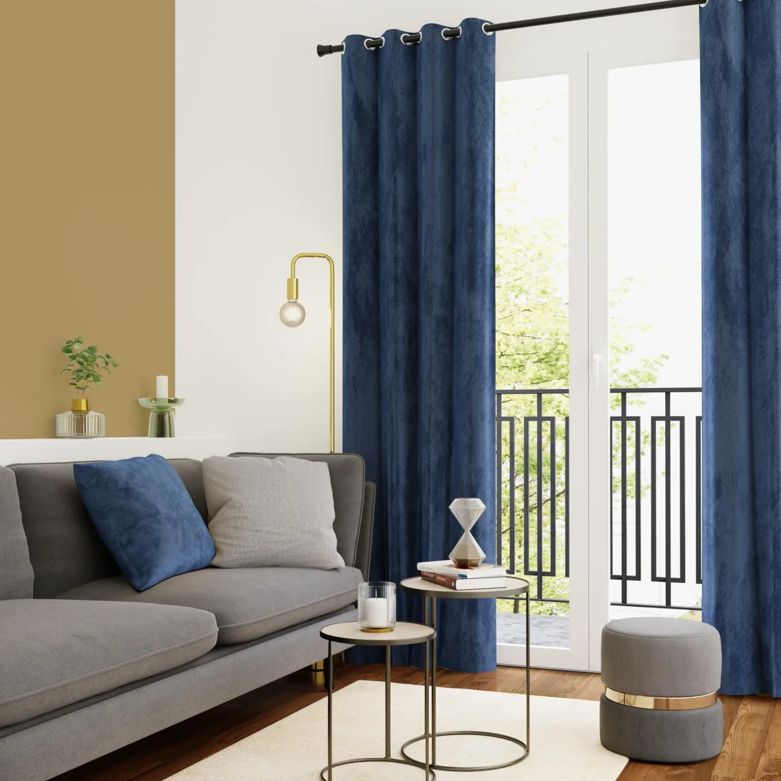 Rideau NEGRESCO coloris bleu outremer 140 x 260 cm - 4MURS