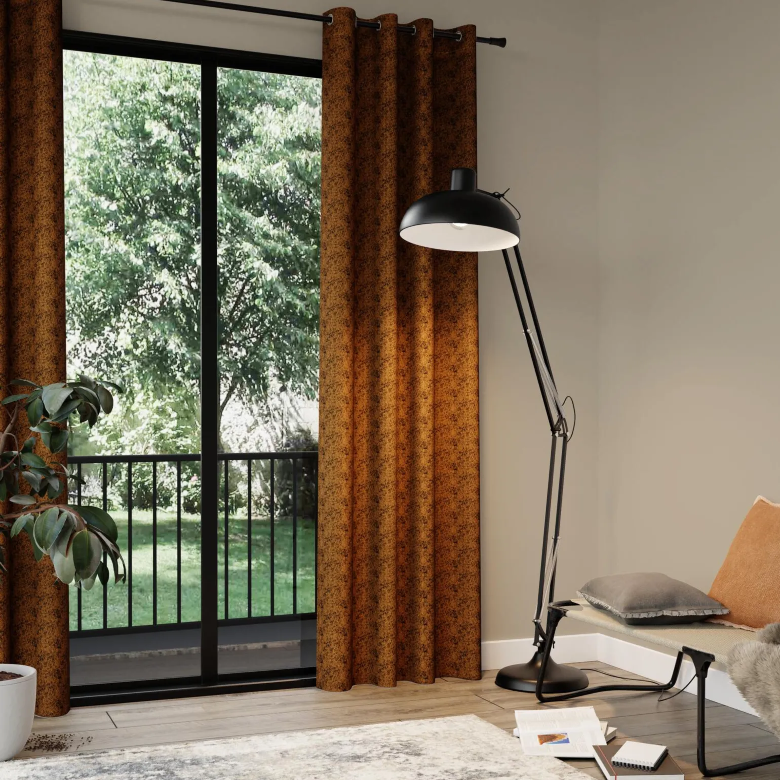 Rideau OSSIDO coloris camel 140 x 260 cm - 4MURS