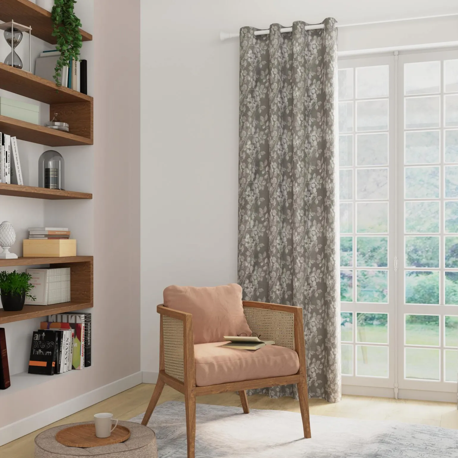 Rideau PALMAS coloris Gris clair 140 x 260 cm - 4MURS
