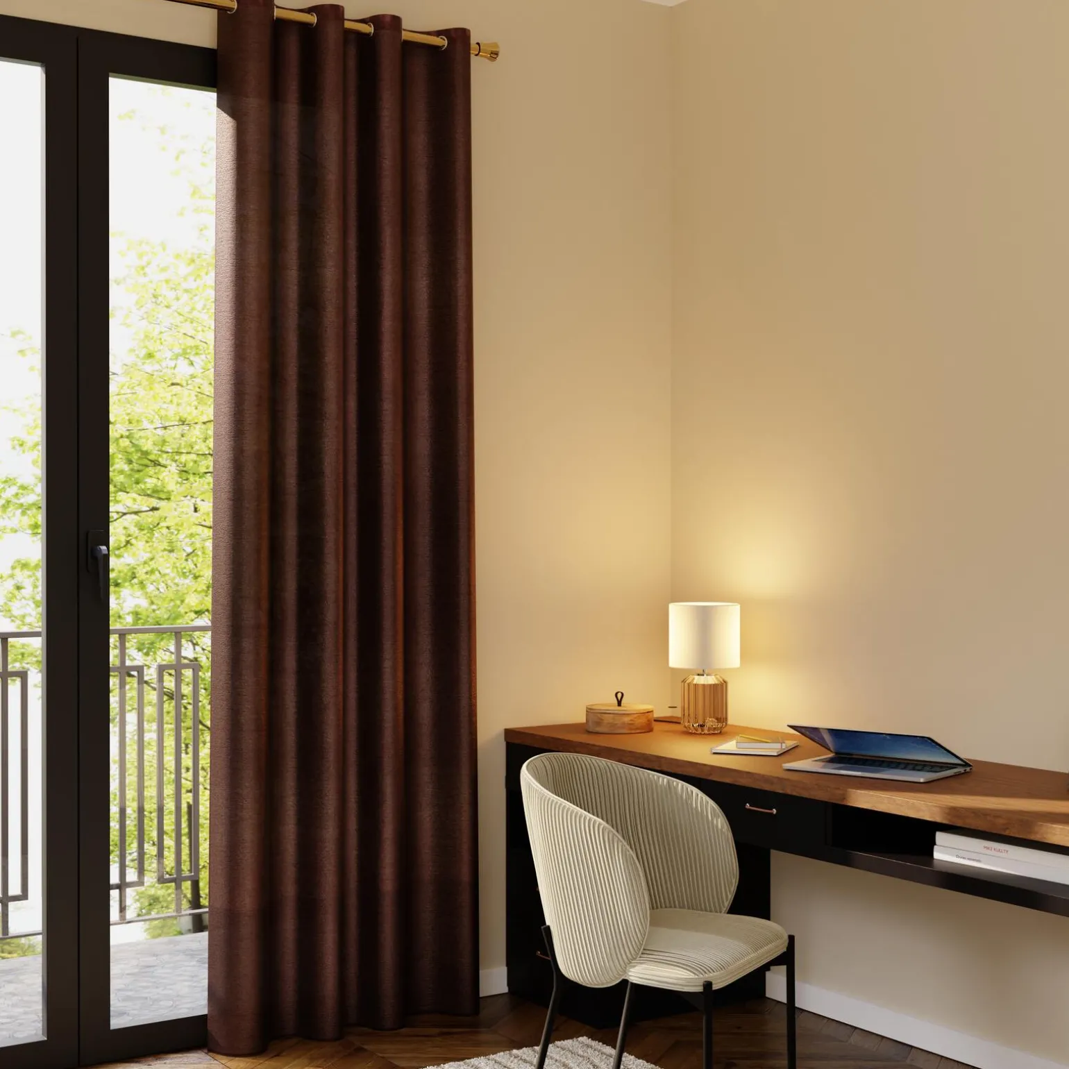 Rideau PEGAZE coloris marron 140 x 260 cm - 4MURS