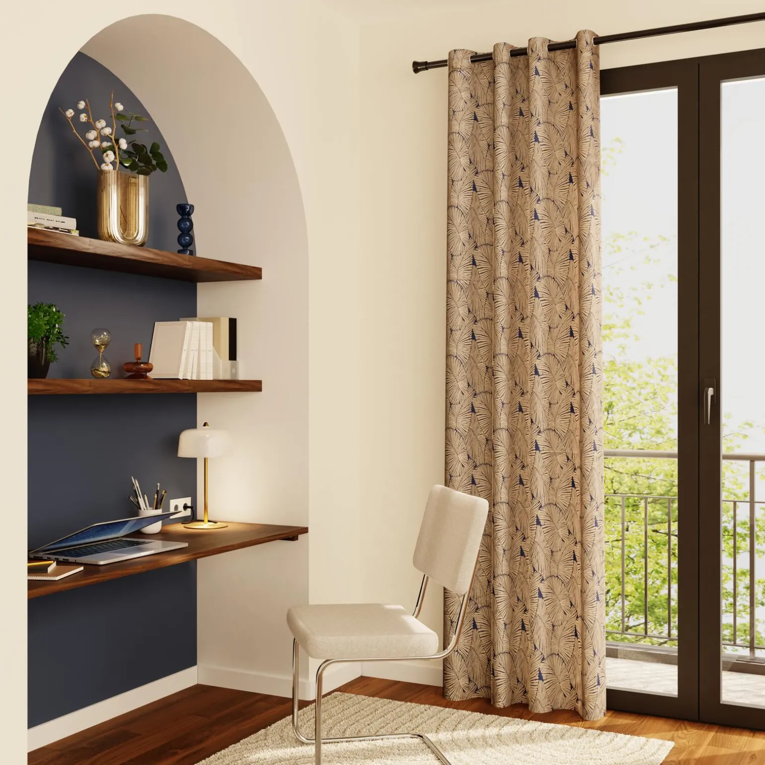 Rideau SERRA coloris bleu nuit 140 x 260 cm - 4MURS