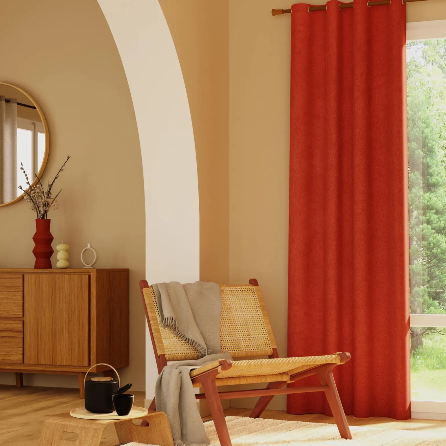 Rideau thermique ANDREA coloris terracotta 140 x 260 cm - 4MURS