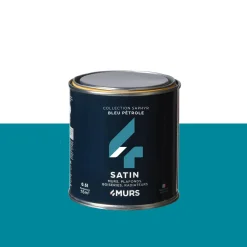 Saphyr Peinture Finition Peinture bleu pétrole Satiné 0,5 L - 4MURS