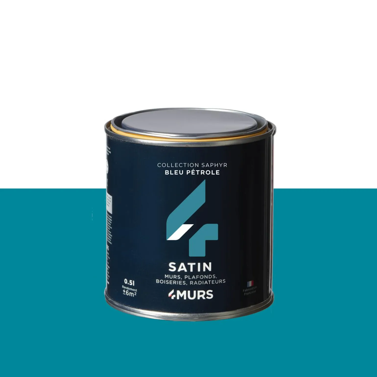 Saphyr Peinture Finition Peinture bleu pétrole Satiné 0,5 L - 4MURS