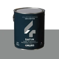 Saphyr Peinture Peinture gris béton Satiné 2,5 L - 4MURS