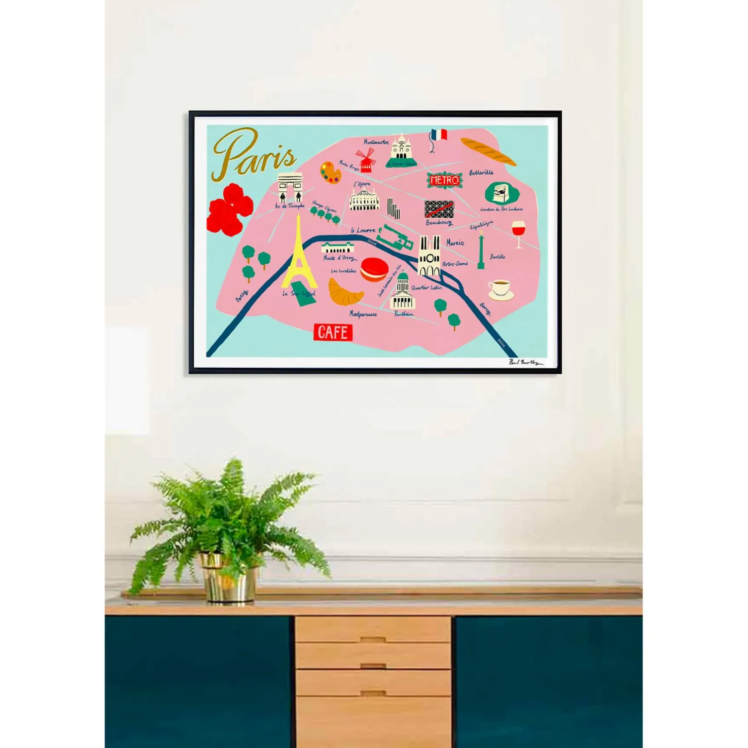 Sergeant Paper Affiche MAP DE PARIS 50 x 70 cm - 4MURS