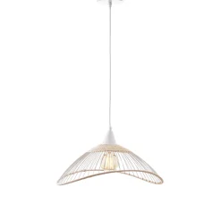 SEYNAVE Suspension KASTELLI RATTAN blanc et beige 24,5 x 45 cm - 4MURS