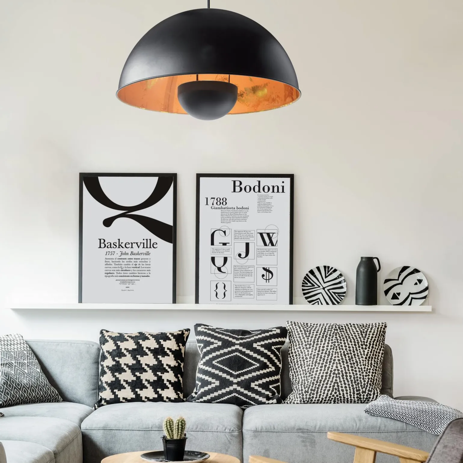 SEYNAVE Suspension LUCAS coloris Noir et orange 20 x 41 cm - 4MURS