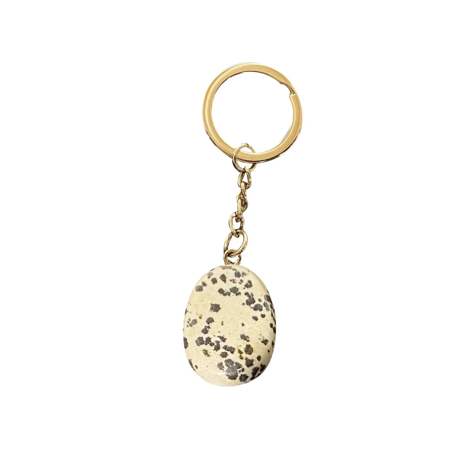 Stones Club Lithothérapie PORTE CLÉS JASPE DALMATIEN beige - 4MURS