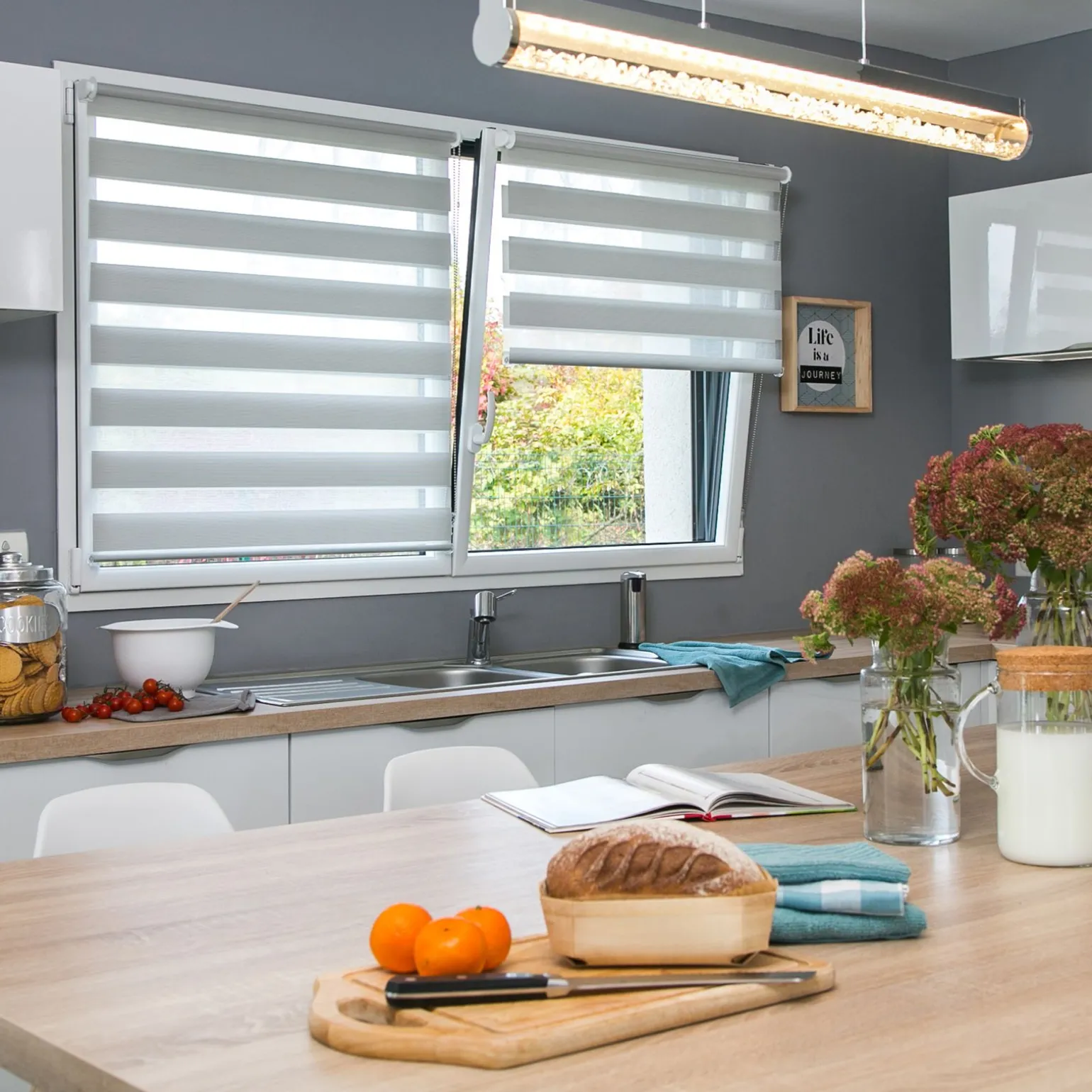 Store jour/nuit ECLIPSE coloris gris chiné 72 x 160 cm - 4MURS