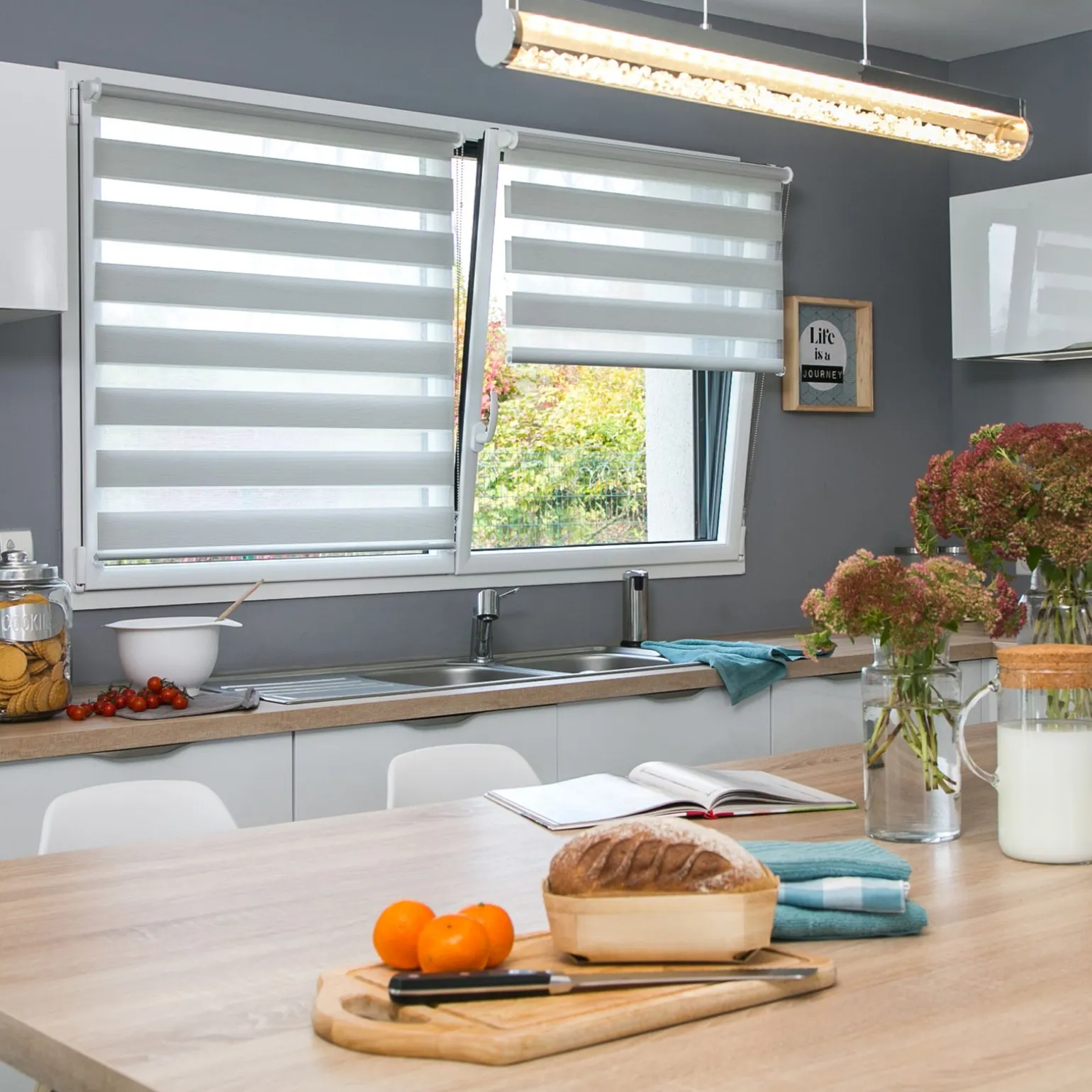 Store jour/nuit ECLIPSE coloris gris chiné 62 x 160 cm - 4MURS