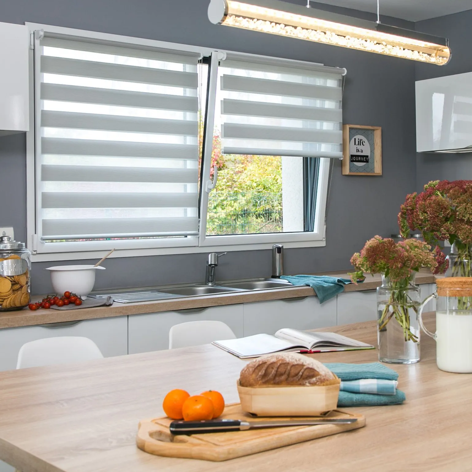 Store jour/nuit ECLIPSE coloris gris chiné 92 x 160 cm - 4MURS
