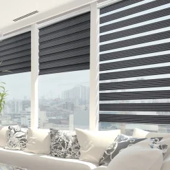 Store jour/nuit SOLSTICE coloris noir/blanc 180 x 250 cm - 4MURS