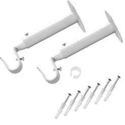 Support barre à rideau HOWLITE blanc 1,9 cm de 16,5 à 23 cm - 4MURS
