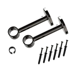 Support barre à rideau ONYX noir miroir 1,9 cm de 9,0 à 14 cm - 4MURS