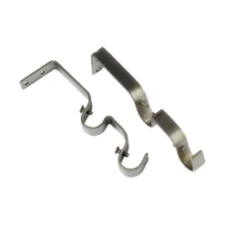 Support barre à rideau PYRITE nickel satin 1,9 cm de 9,5 à 15,5 cm